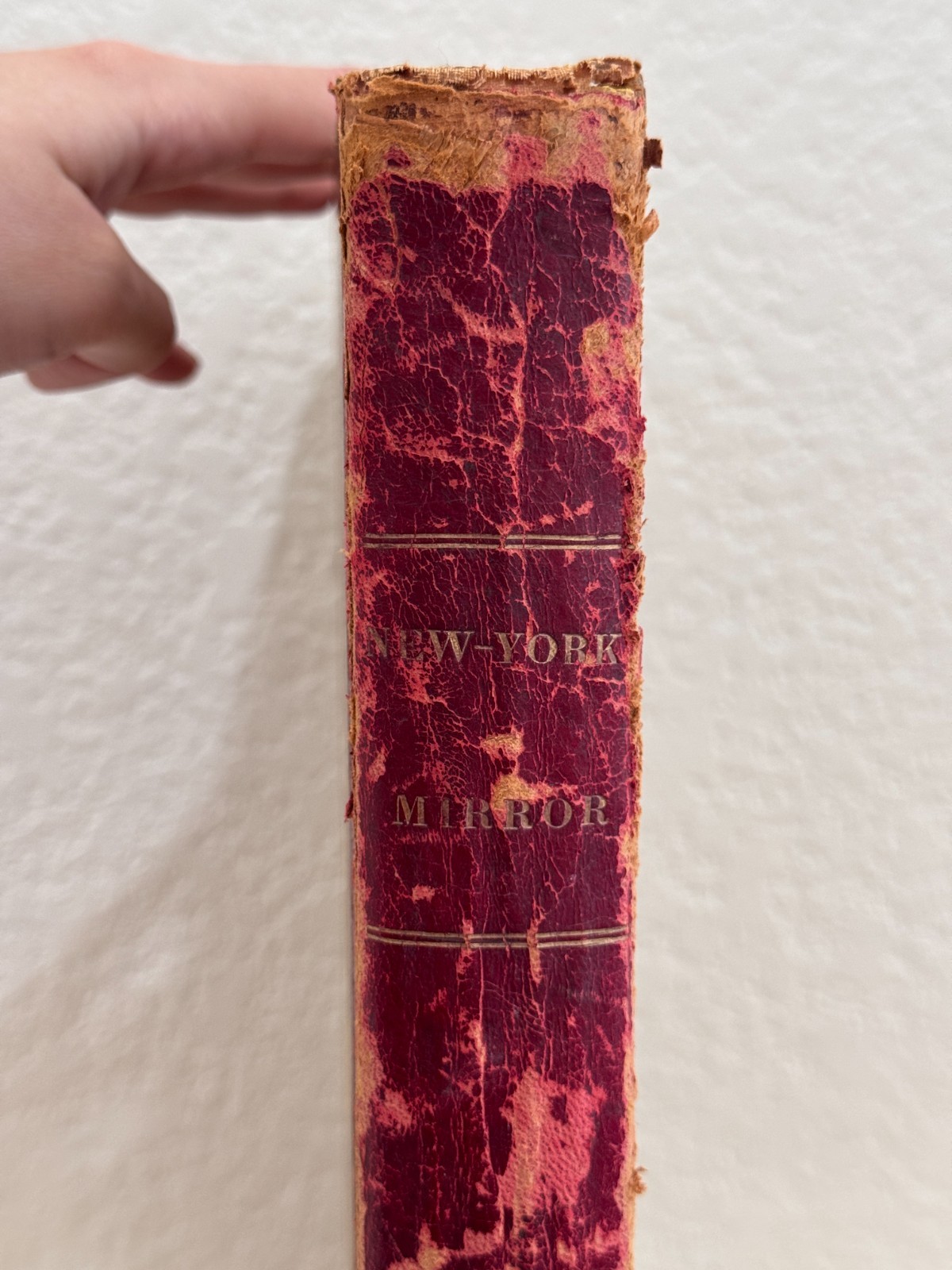 Antique 1830 New York Mirror Vol VIII w/ 1860 Valentine’s Manual Scrip Facsimile
