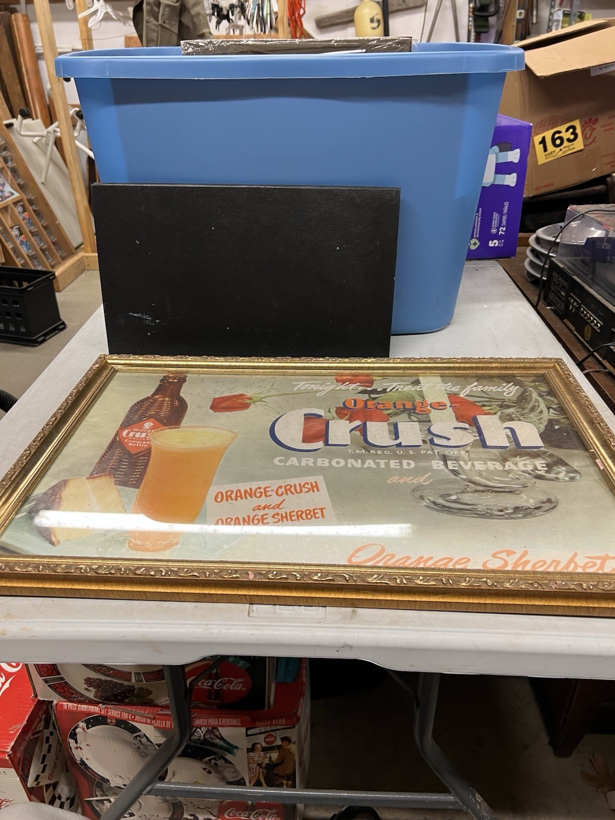 Vintage Orange Crush Soda & Orange Sherbet Poster Original Nicely Framed 24 X 16