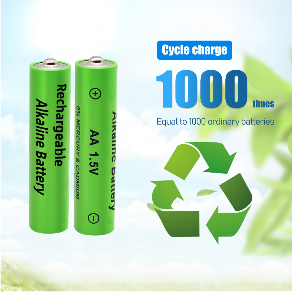 16Pcs Alkaline Battery 1.5V AA/ AAA Rechargeable Batteries 3000mAh 1000 Cycle