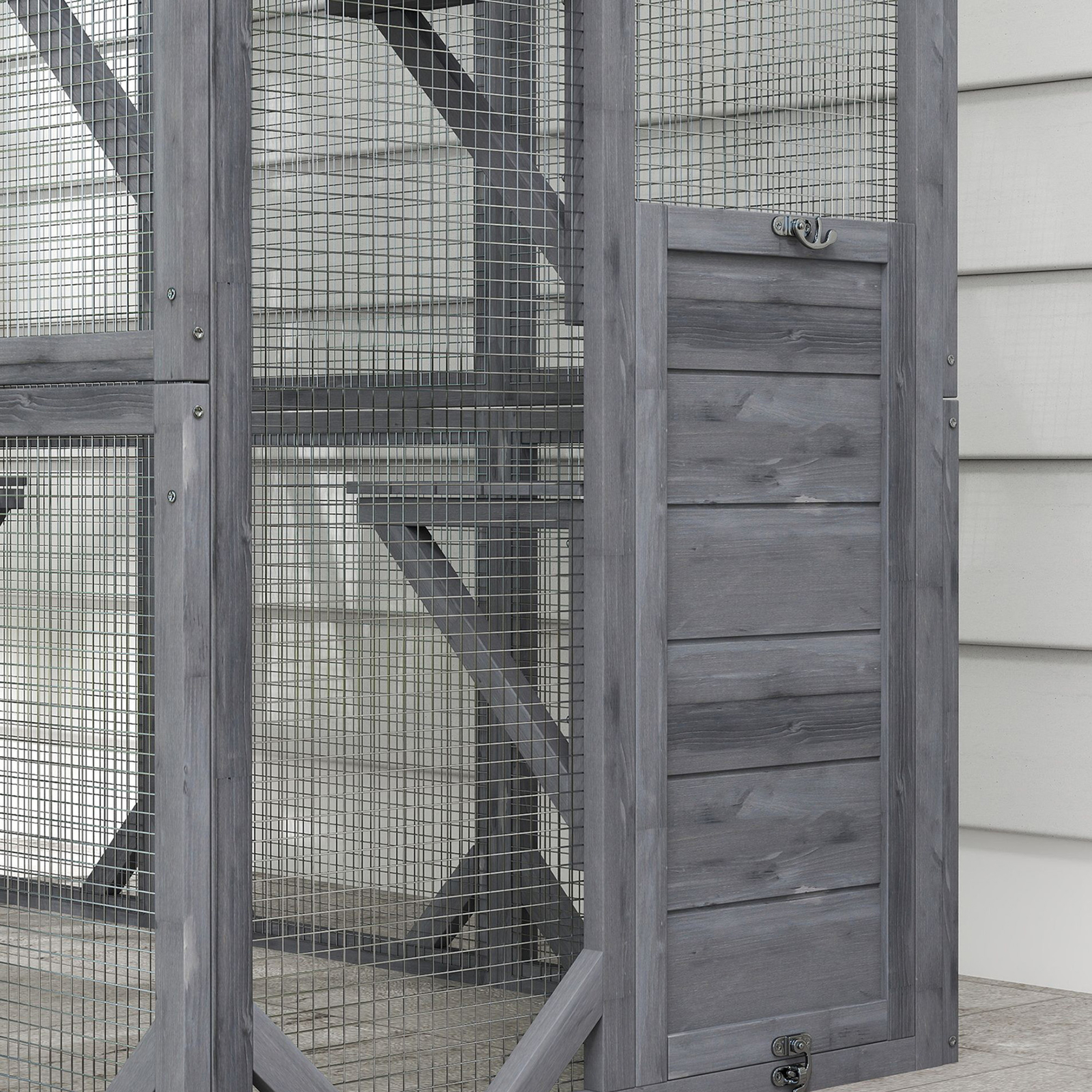 PawHut Catio Outdoor Cat Enclosure for 1-3 Cats, 59" x 28" x 60", Gray