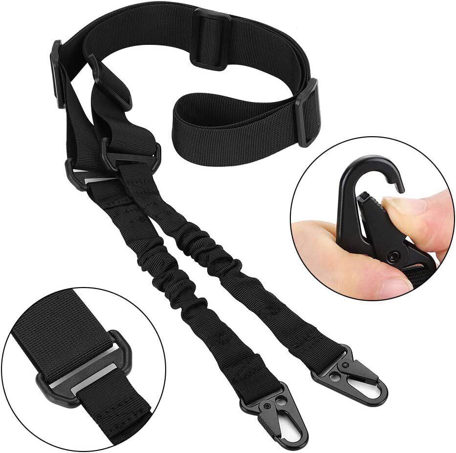 Tactical One Single Point / Two / Three Point Sling Strap Bungee Rifle Gun Sling