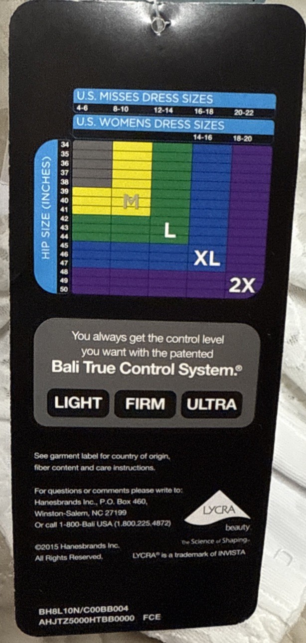 NWT Womens White Lace Bali Body Briefer One Piece Bra Bodysuit Size 38DD