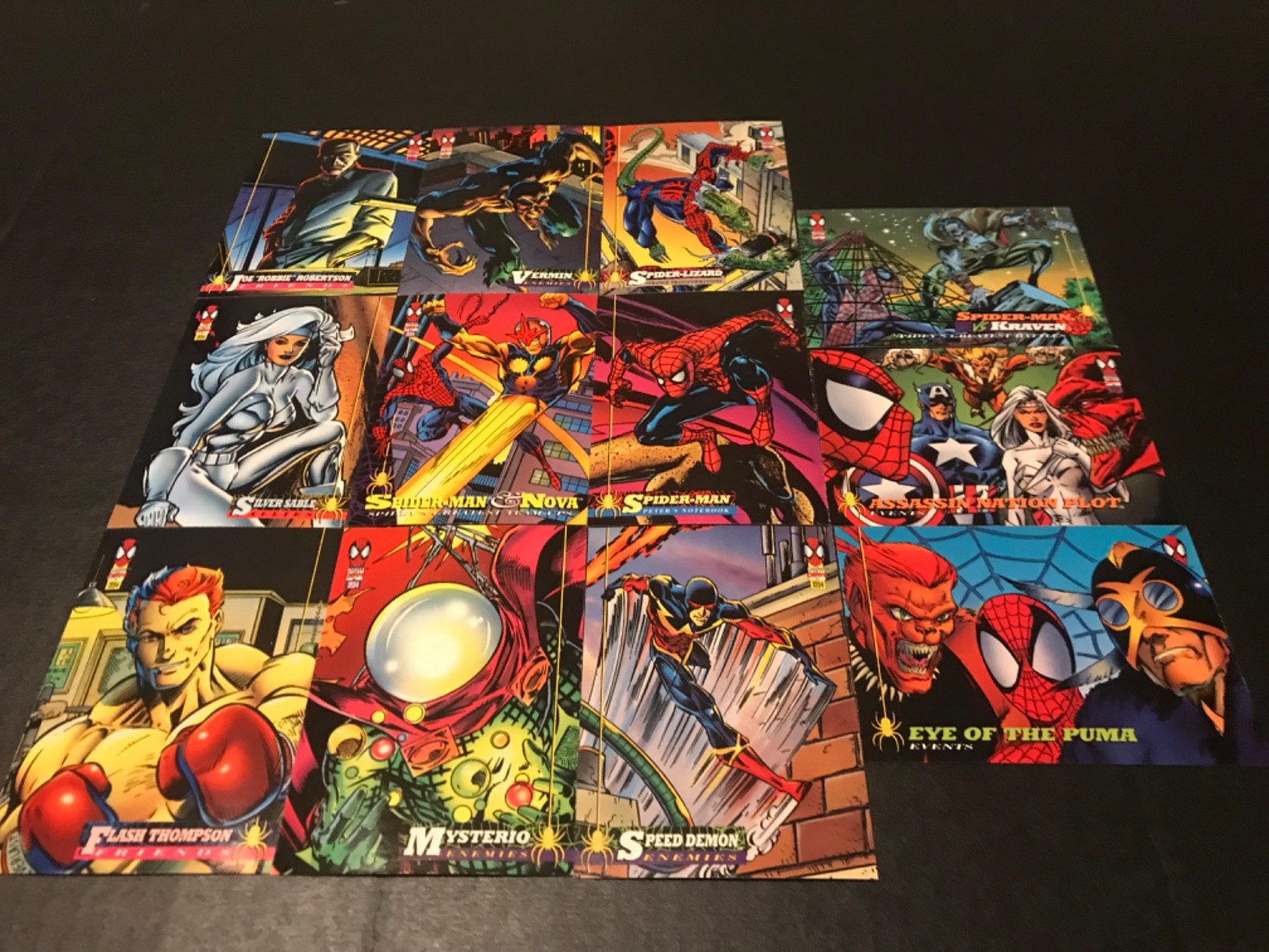 Spider-man 1994 Fleer Mixed Lot Of Cards - Lot Of 12 #4 Marvel Pack ~ Mysterio