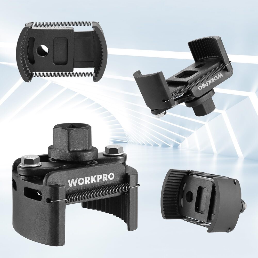 WORKPRO Universal Oil Filter Wrench Adjustable with Auto-Clamp Spring Tool USA