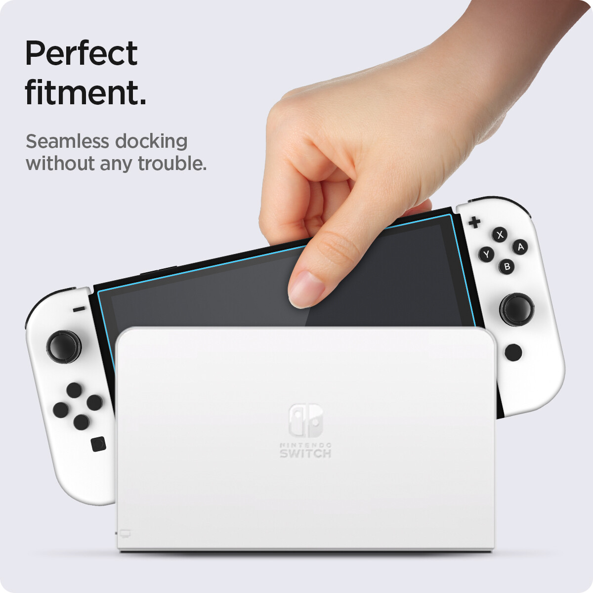 For Nintendo Switch OLED | Spigen [ EZFIT GLAStR ] Slim Screen Protector