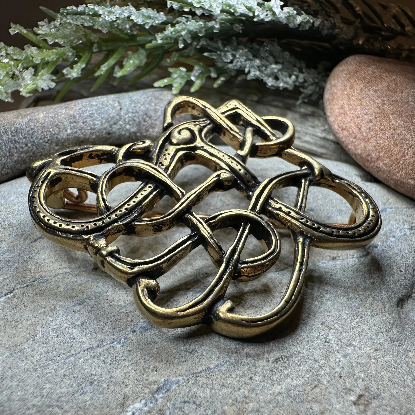 Trollaskogur Celtic Viking Brooch Pagan Historical Replica Pin LARP Bronze