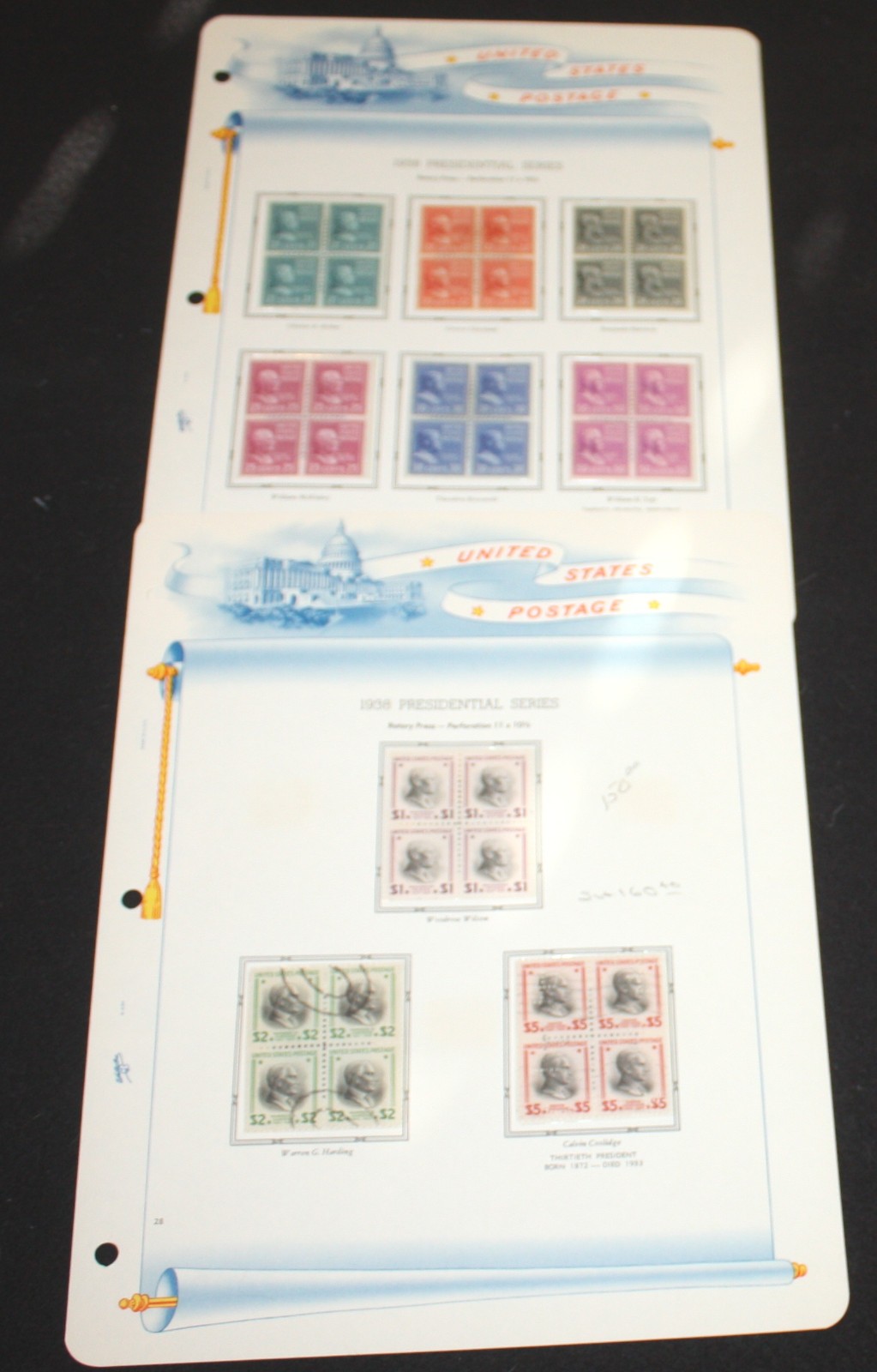 1938 PRESIDENT - ENTIRE SET - MNH BLOCKS OF 4 - SC# 803 - 834 -SEE DESCRIPTION