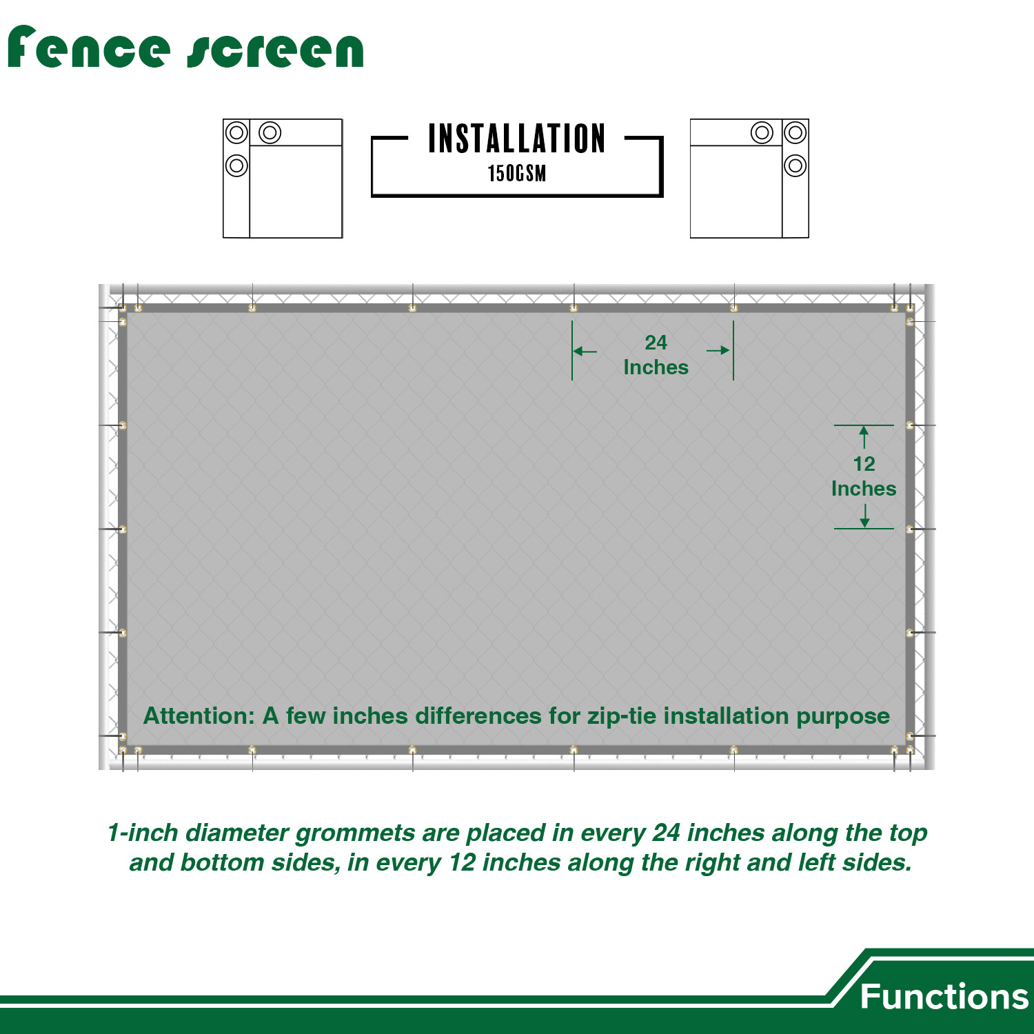 4' 5' 6' 8' tall Fence Privacy Screen Shade Cover Windscreen Mesh Garden-Grey