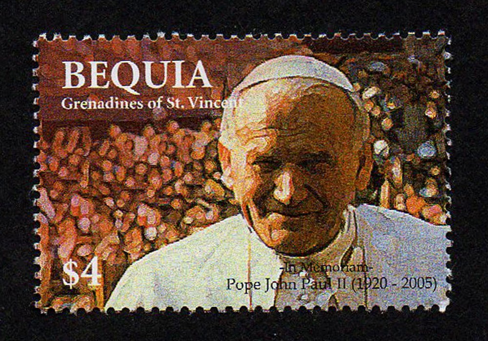 BEQUIA ST. VINCENT GRENADINES, SCOTT # 360, MNH POPE JOHN PAUL II, YEAR 2005