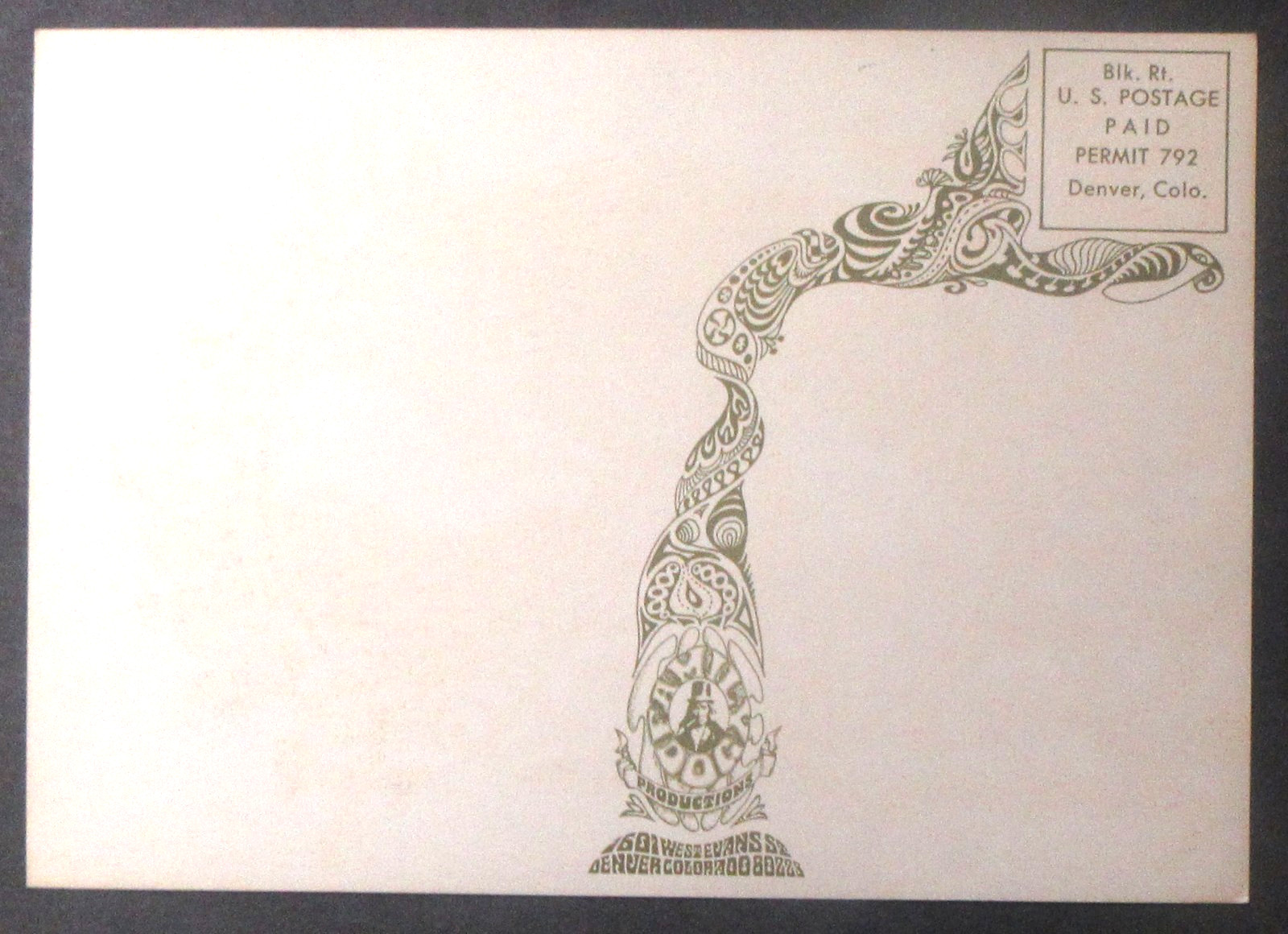 1967 CHUCK BERRY & SONS OF CHAMPLIN Postcard D-12 rock concert postcard unused