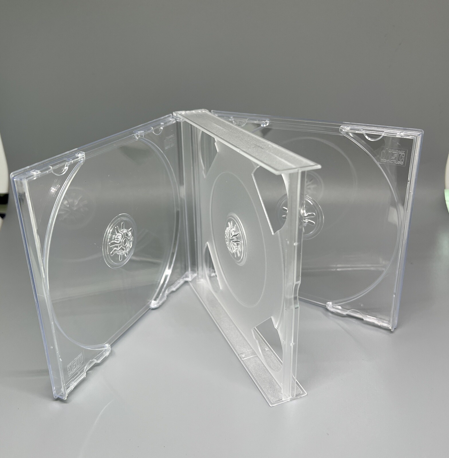 2 NEW 23MM TRIPLE CD (3 CD) JEWEL CASE WITH CLEAR TRAY, GF3