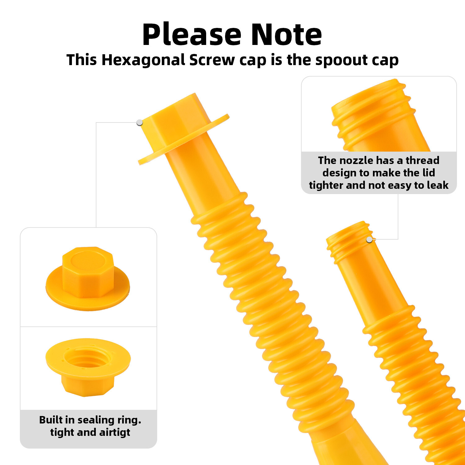 5X Replacement Gas Can Spout Nozzle Vent Kit For Plastic Gas Cans Old Style Caps