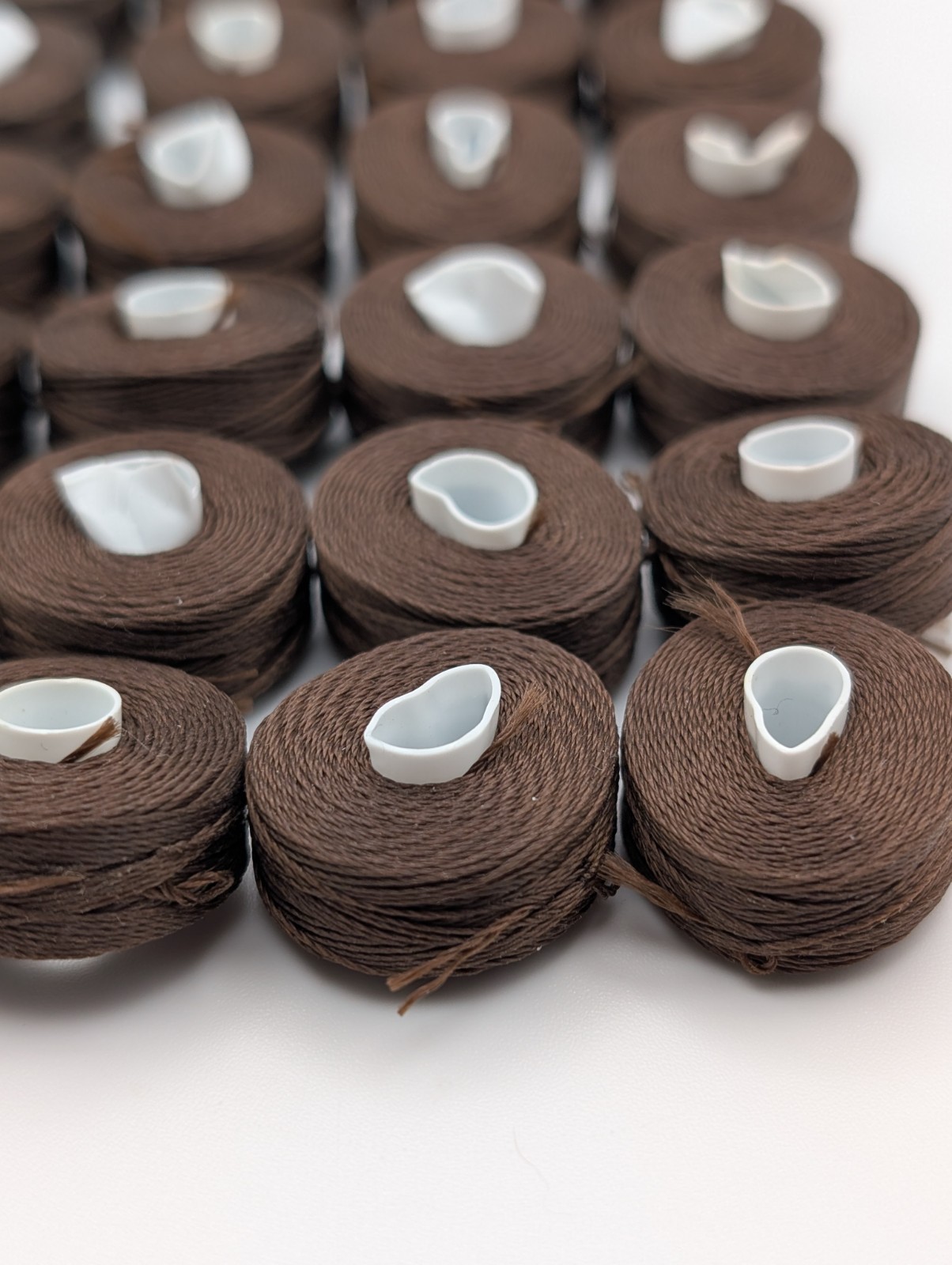 Vintage Brown Nylon Beading Thread Bobbins Like C-Lon Size D Approx. Lot Of 45