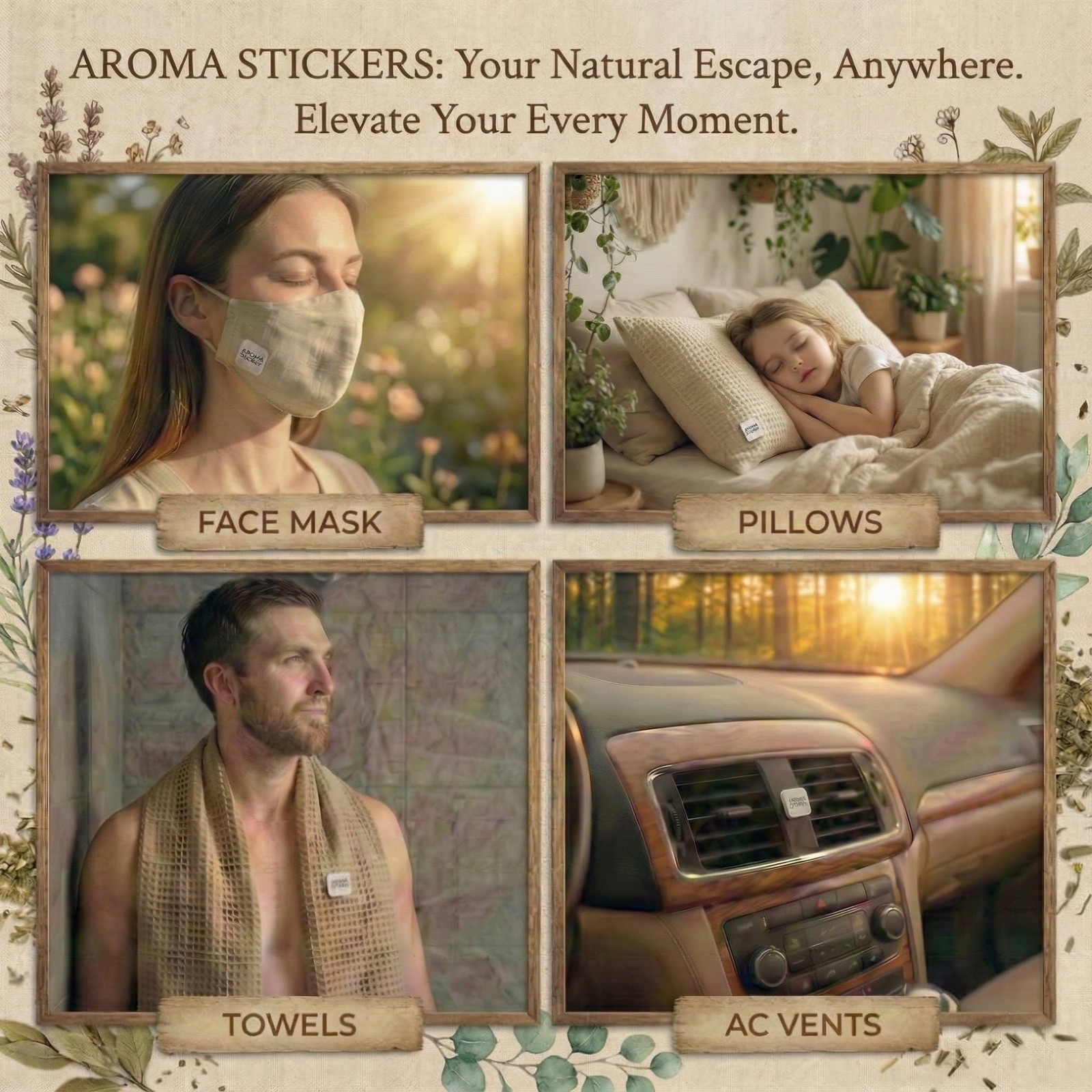 AROMA STICKERS® Original Blend ENERGIZE - 100% Natural 1 Fl Oz (Pack of 3)