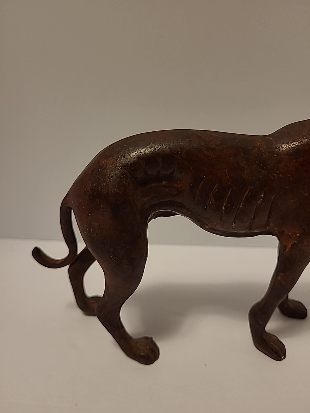 GREYHOUND Dog Figurine/Sculpture 19th C. Bronze 5 1/4" H x 7" L