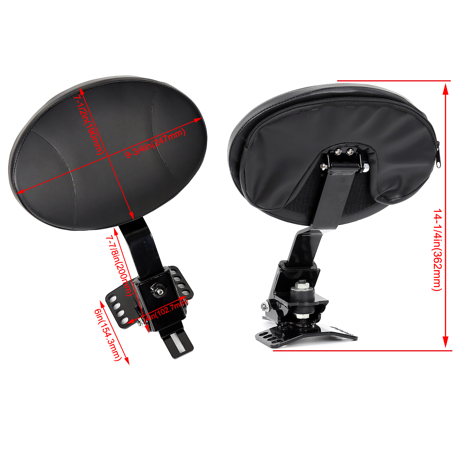 Plug-In Driver Rider Backrest For Harley Touring Road King Street Glide 1997-24