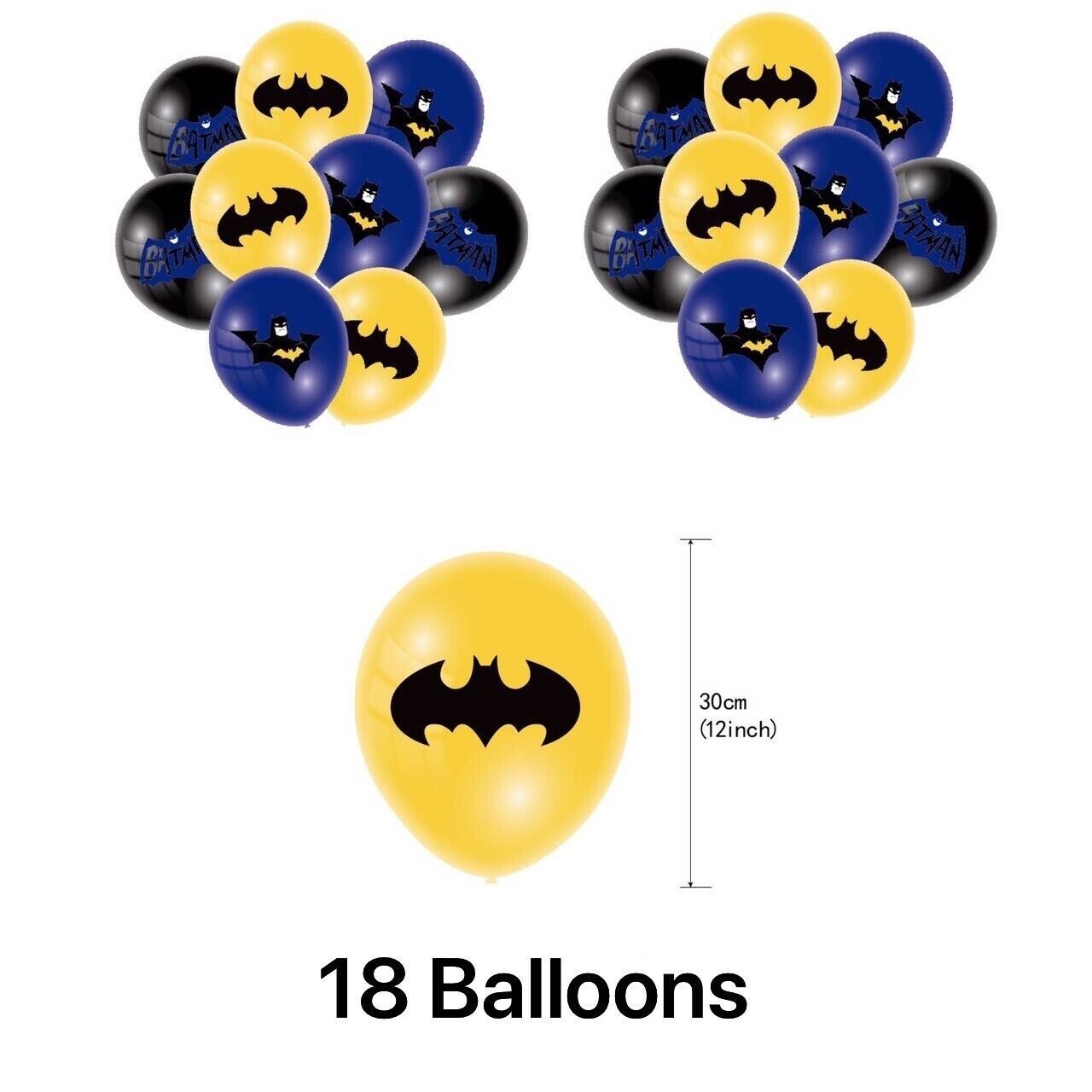 Batman Birthday Party Decoration Set with Banner Balloon Cake Topper