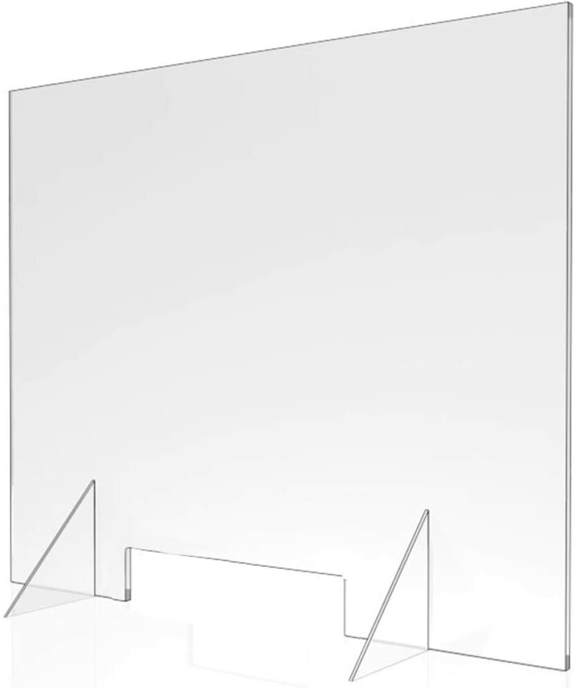 Sneeze Guard 24"W x 16"H Clear Germ Shield Protection Free Standing Desktop