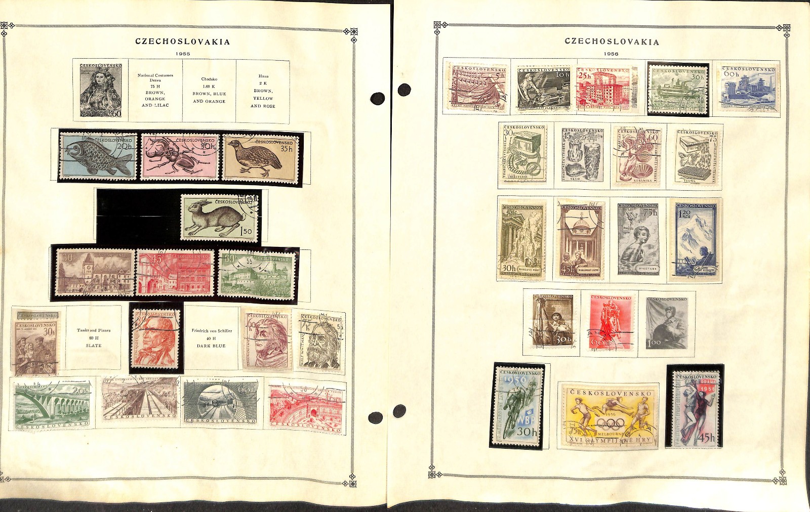Czechoslovakia Stamp Collection on 80 Scott International Pages, 1918-1974 (CH)