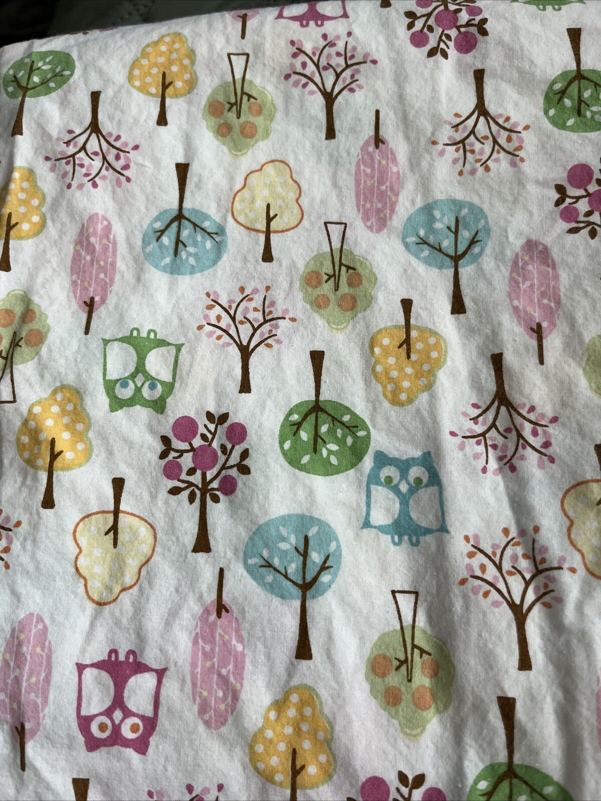 Pottery Barn Kids Woodland Owls Trees Twin Flat Sheet