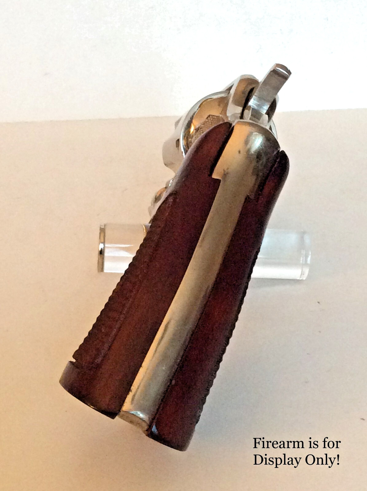 Handgun Firearm Gun Safe Shelf Display Rod - S&W Navy Blue/Silver Enamel Topper