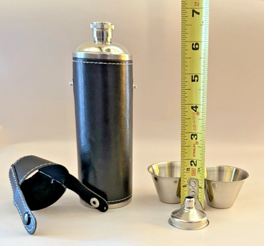 10 oz Flask Gift Set with 2 Shot Glasses & Funnel Stainless Steel Golf Flask