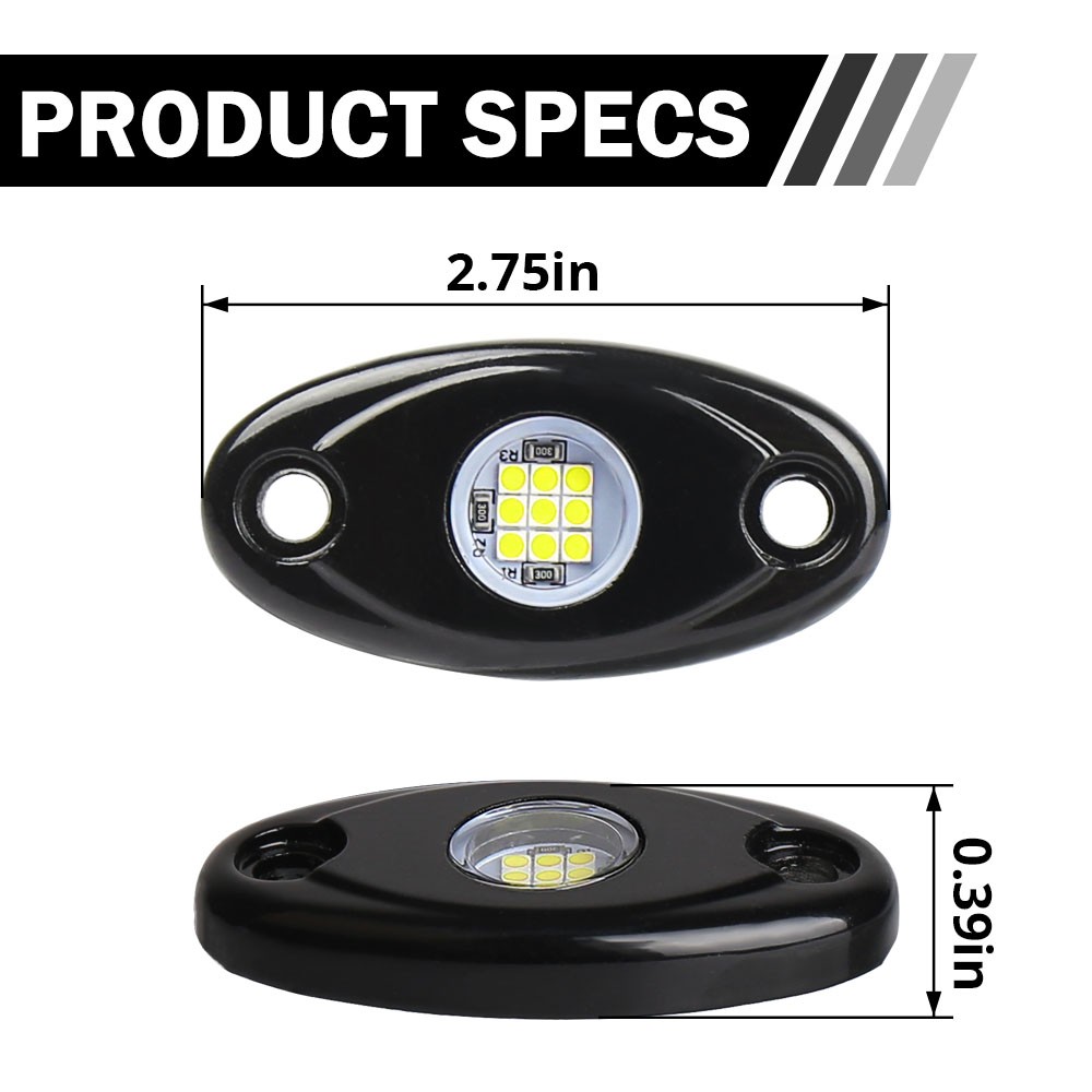 24Pcs White LED Rock Light Pods Underbody Glow Lamp Offroad SUV Pickup Truck UTV