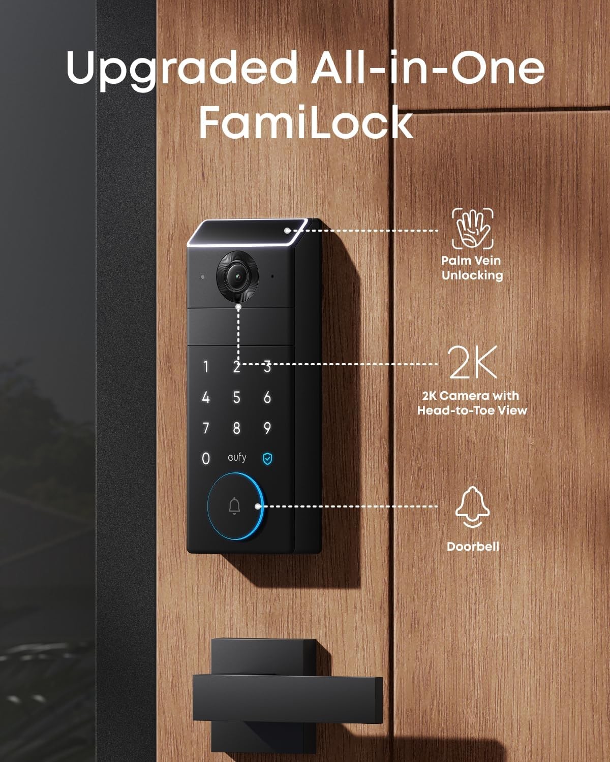 eufy FamiLock S3 Max Smart Lock Keyless Entry Door Lock Palm Vein Recognition