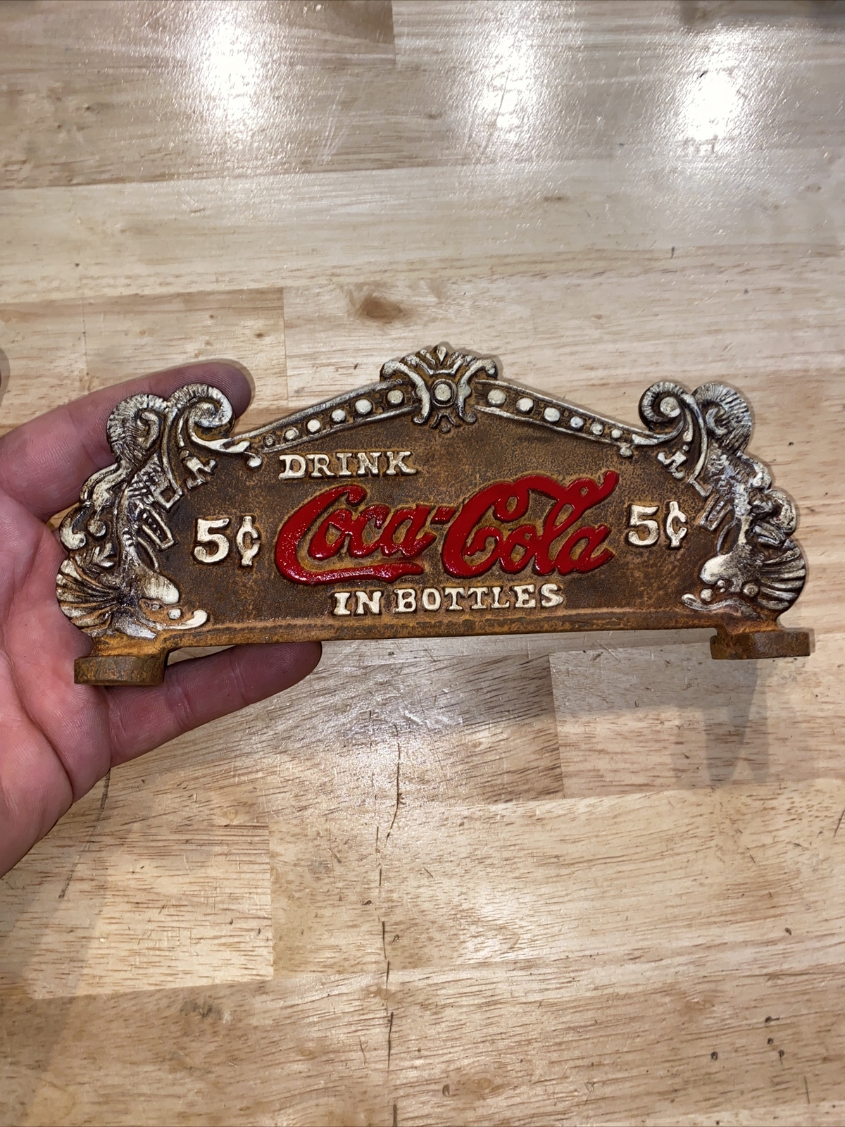 Coca Cola Cash Register Plaque Sign Coke Collector Soda Fountain Patina Metal