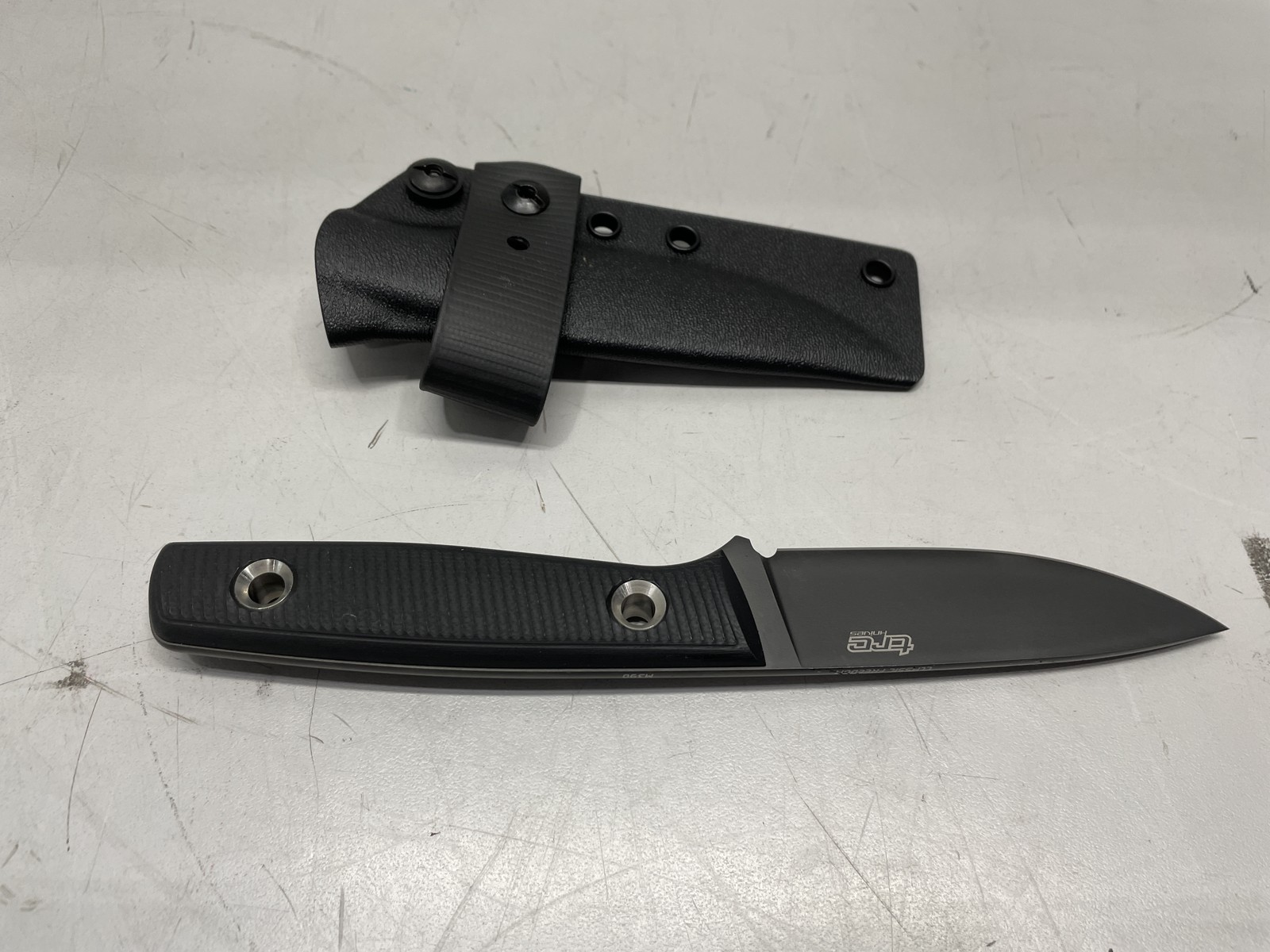 TRC Classic Freedom Black M390 Blade Black Canvas Micarta Knife 00057