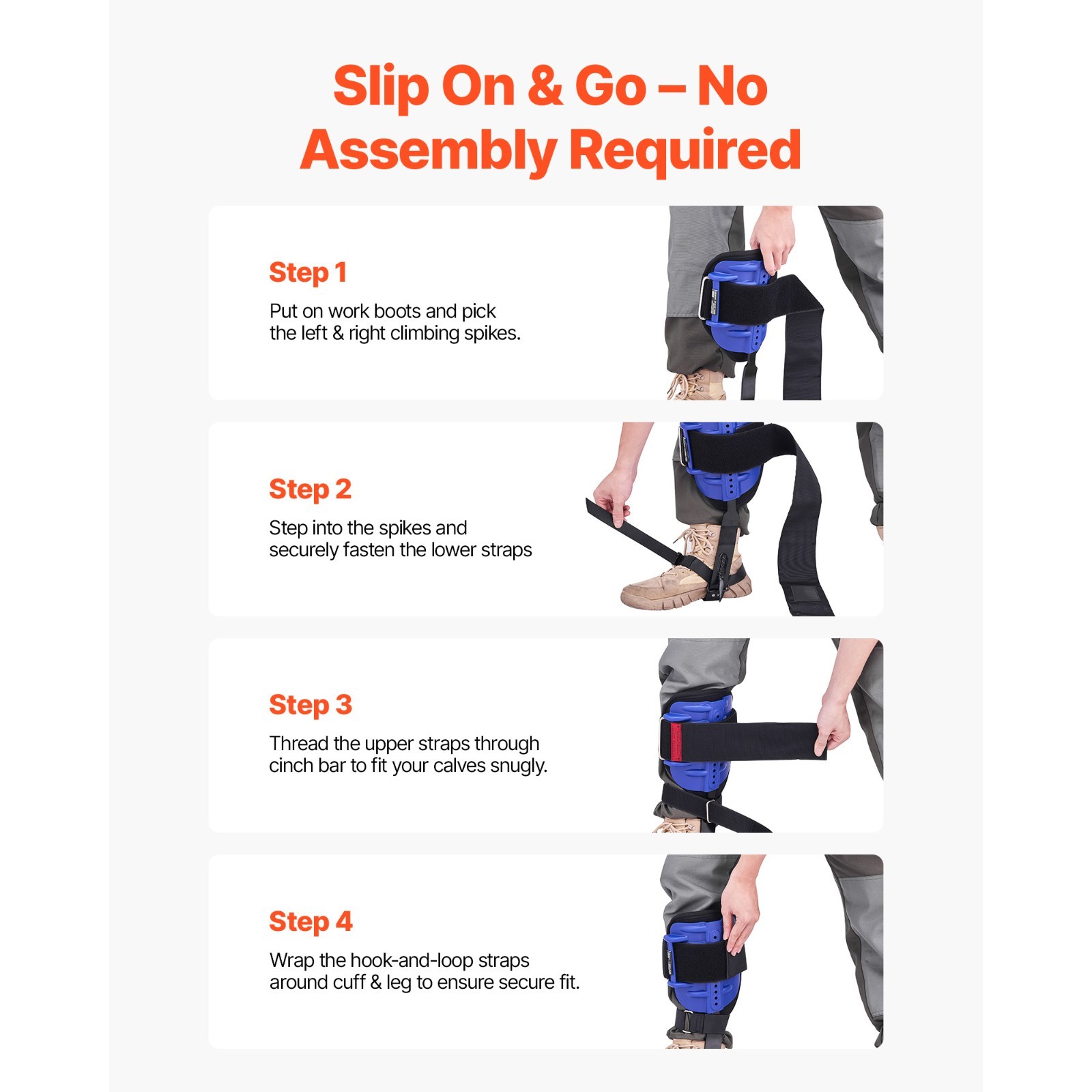 Uimoso Tree Climbing Spikes Set Climbing Spurs Steel Safety Rope Seat Harness