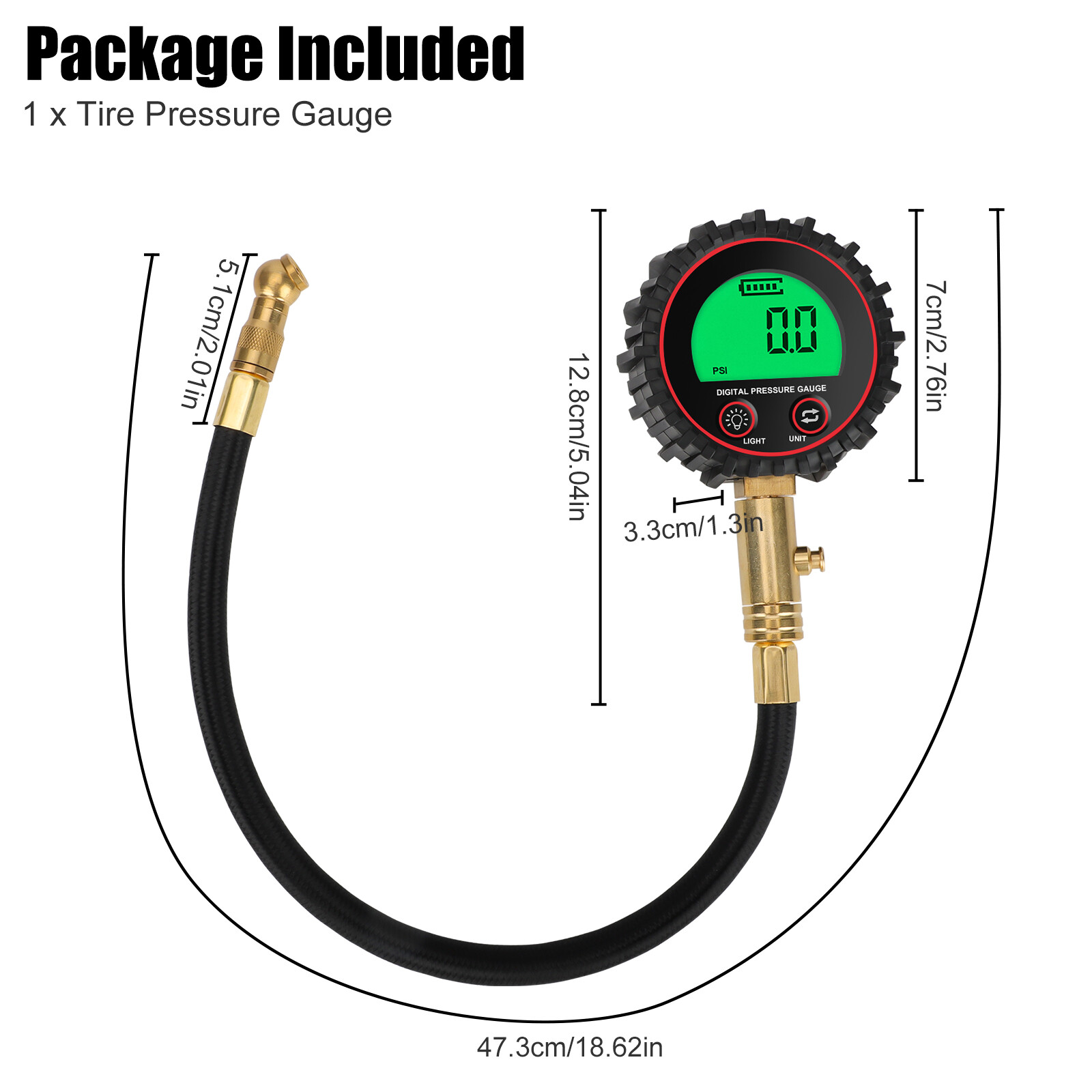 Digital Accurate Air Pressure Tire Gauge 255PSI Meter Tester for Truck Car Bike