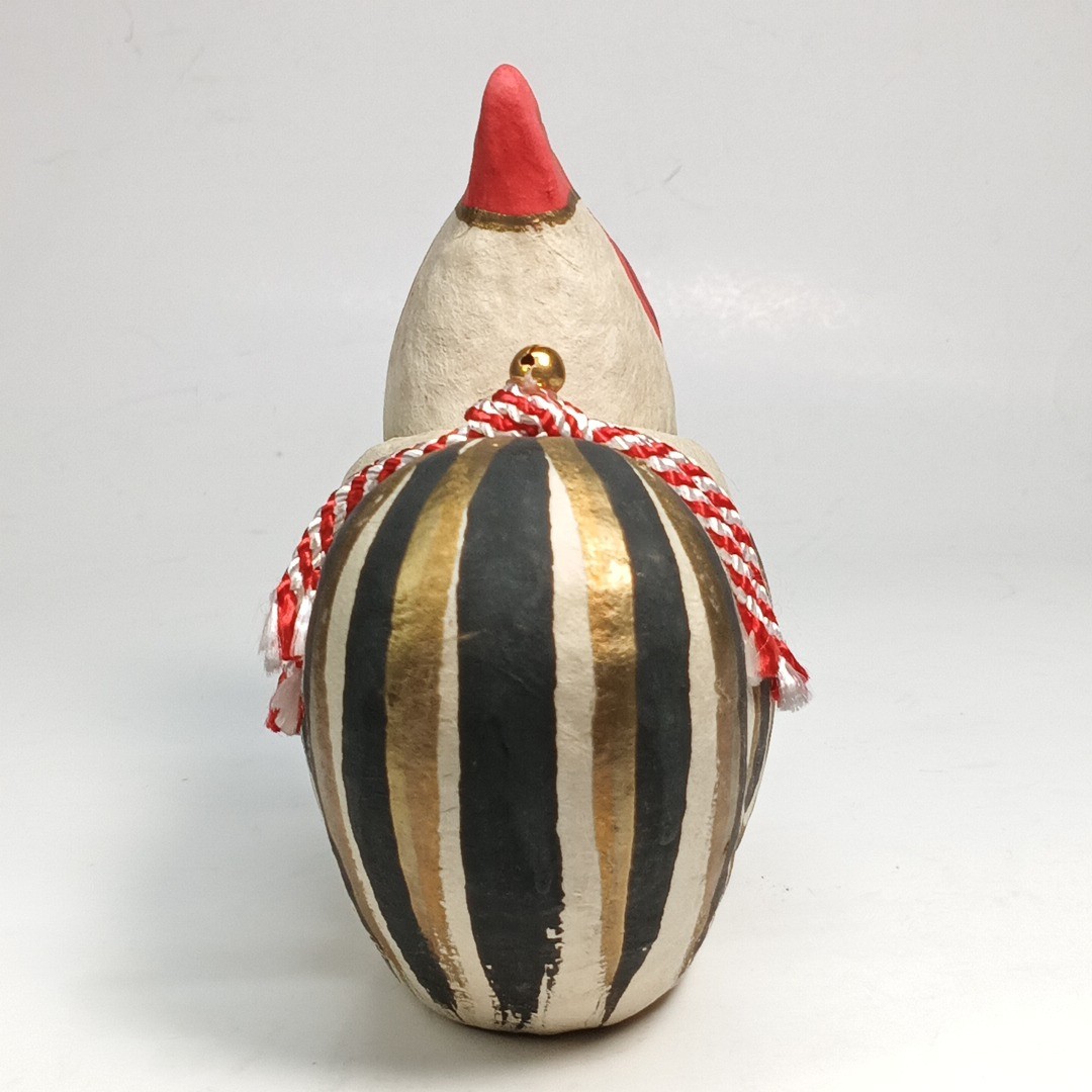 Japanese Paper Mache Bobblehead Chicken Doll Nozawa Folk Art