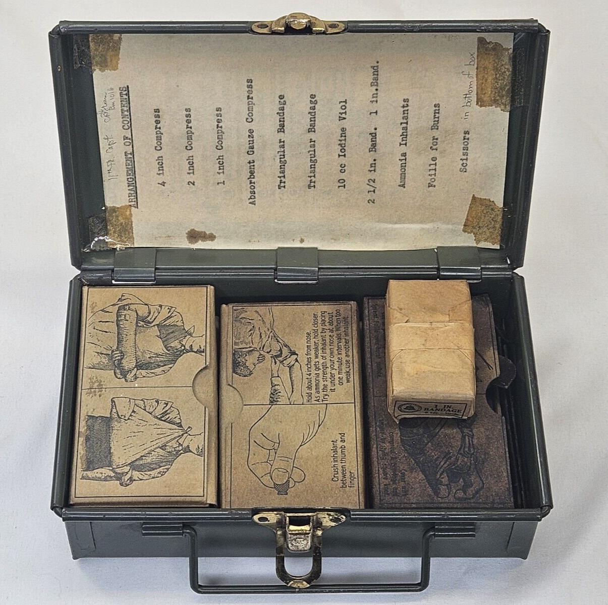 Vintage Military used First Aid Kit Eagle Lock Co USA