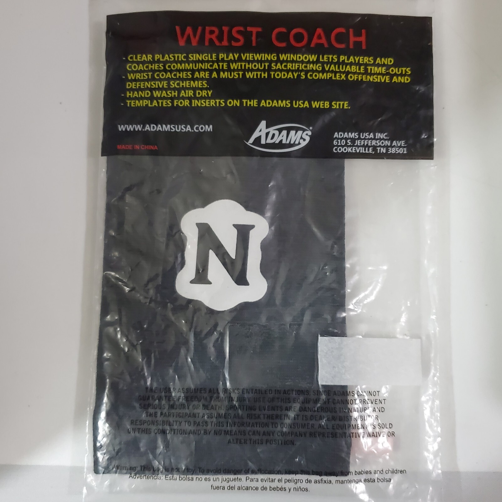 Adams Neumann Single Game Plan Wrist Coach Adult Black WW-51