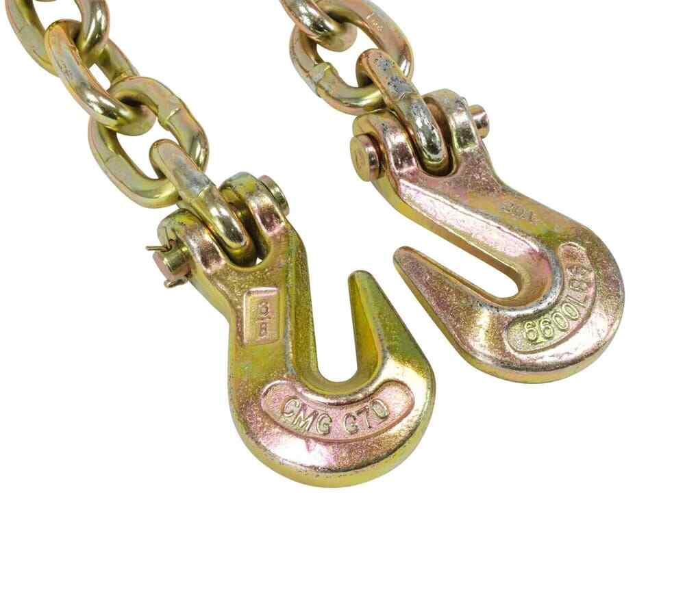 (2 Pack) 3/8"x16' Grade 70 Transport Chain MADE IN USA! With G70 Grab hooks