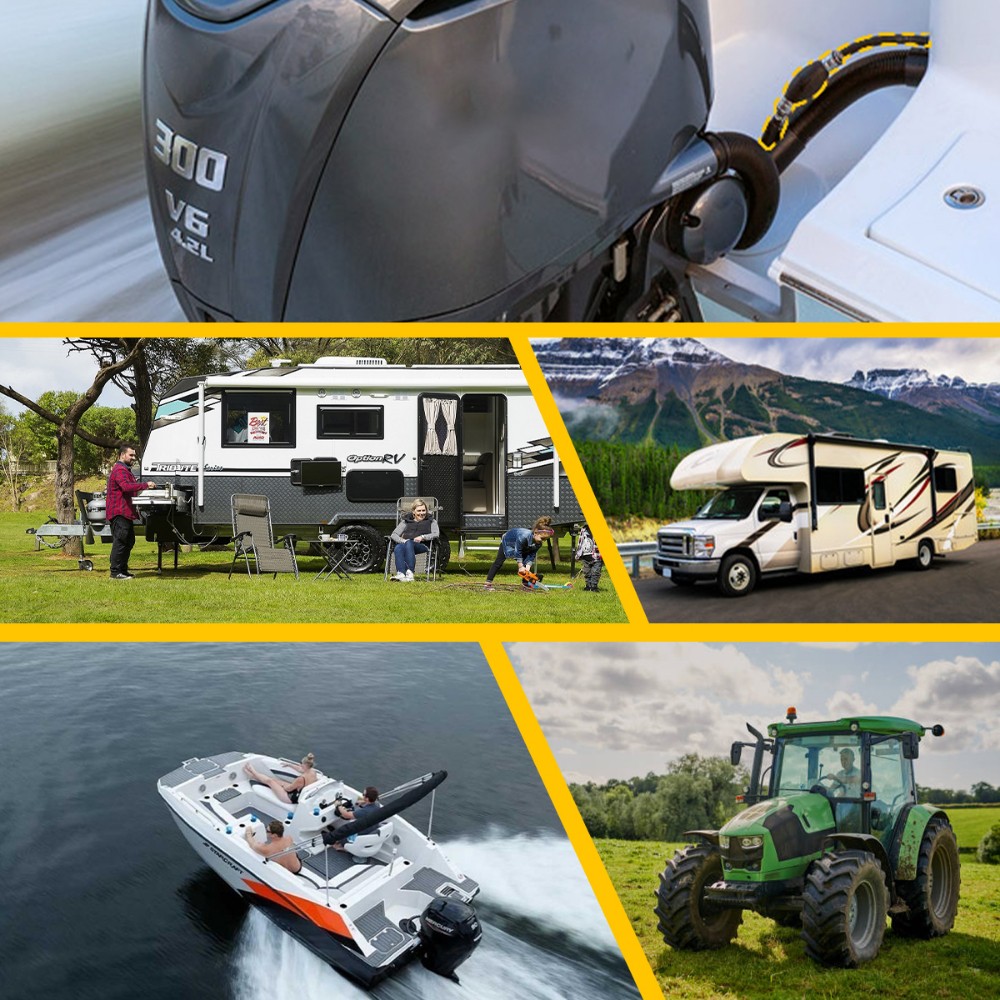 Universal 3/8" Marine Outboard Boat Fuel/Gas Hose Line Assembly Free Shipping US