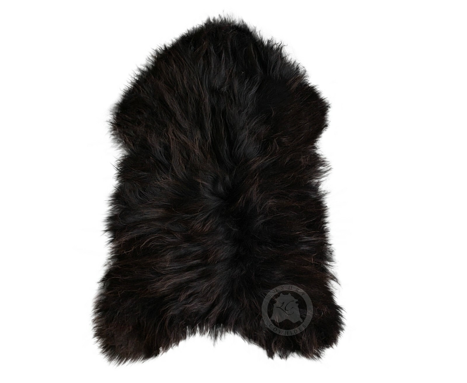Real Icelandic Sheepskin Rug Natural Black - Size 2 x 3-4'