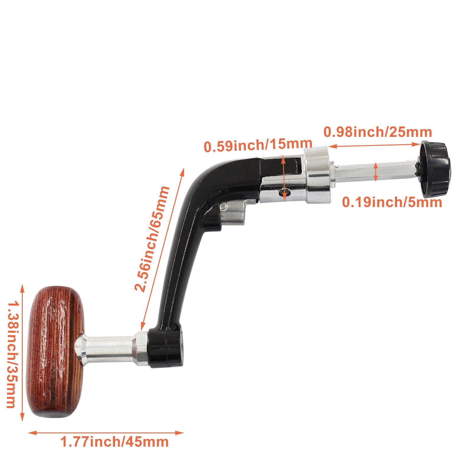 Cionyce 2 Pcs Spinning Reel Handle, Fishing Handle Small, Black