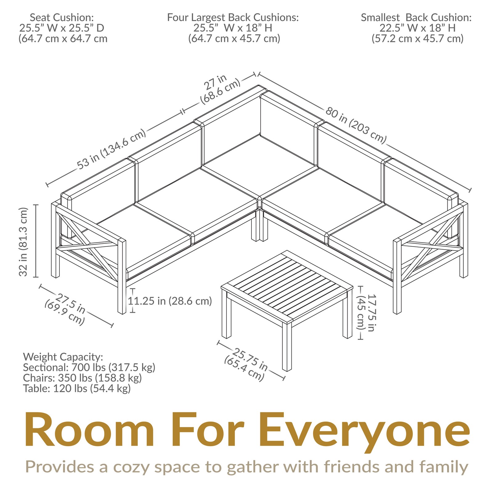 Edisto 4 Piece Acacia Outdoor Conversation Set - Gray by Sunnydaze
