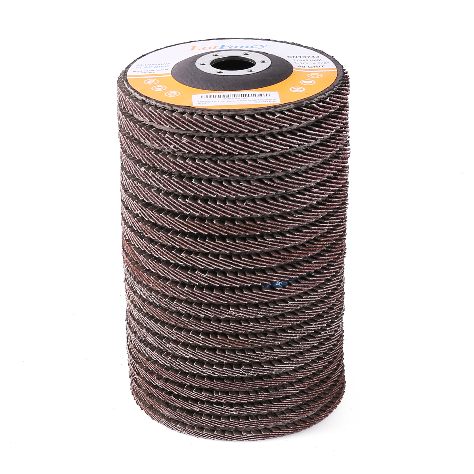 20x 4.5" 4-1/2 Flap Discs 40 60 80 120 Grit Sanding Grinding Wheels Assorted T27