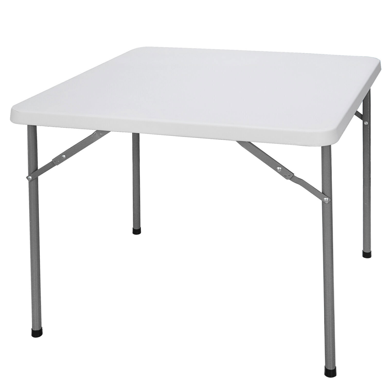 3 ft Heavy Duty Portable Plastic Folding Table Square Card Utility Table White