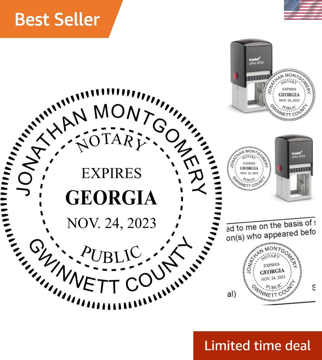 Georgia Round Notary Stamp | Official State Notary Stamp | Official Seals | M...