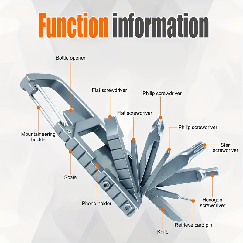 13-in-1 Multifunctional Portable Tool - Compact for Outdoor & Daily Tasks