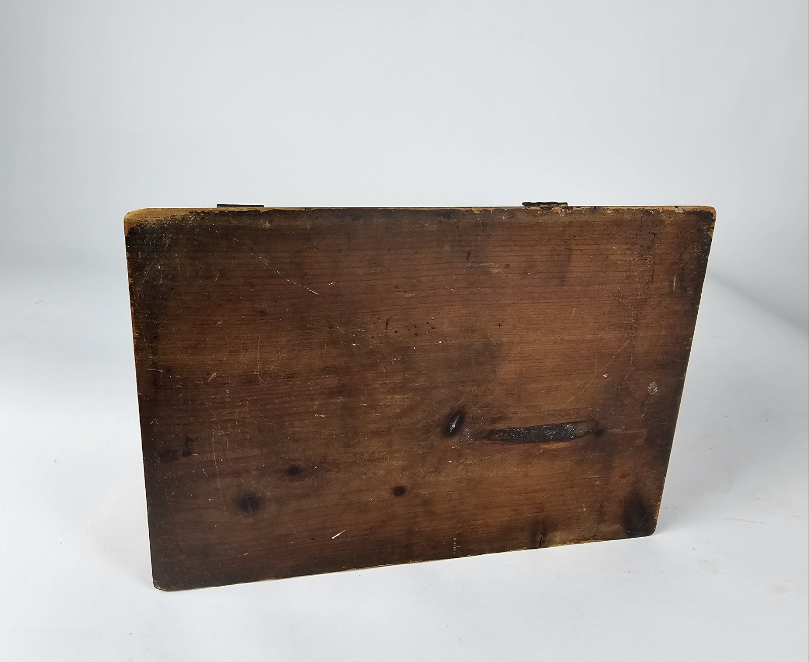 Vintage Wooden Sewing Jewelry Keepsake Box w Handle Floral Decal Craft Storage