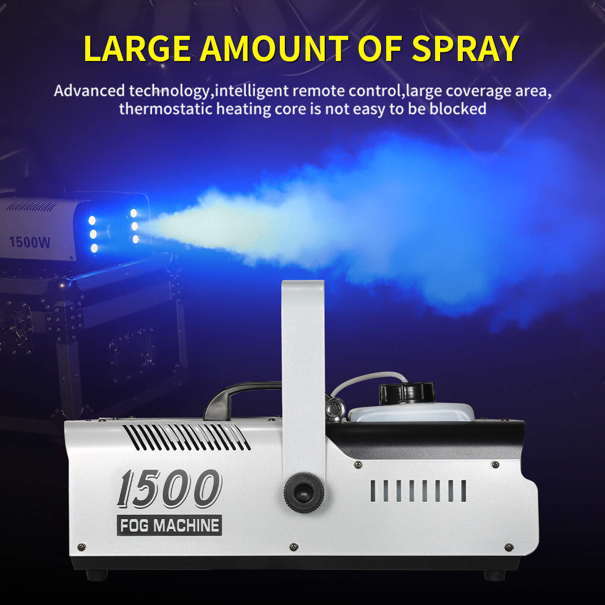1500W LED Smoke Fog Machine DMX512 With RGB Light for Stage Wedding Party Show