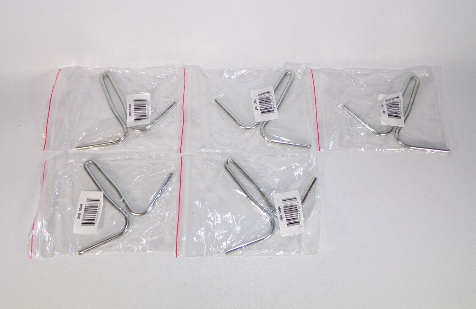 AllPoints 280-1086 Double Pot Rack Hooks, Zinc-Plated Steel (Set of 5)