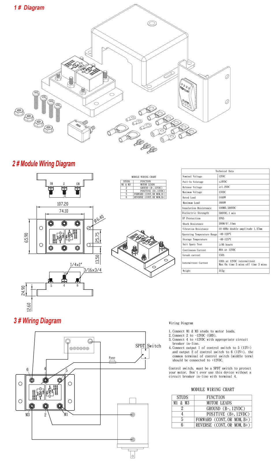 Weatherproof Reverse Polarity Super Switch Kit For Tarp Motor