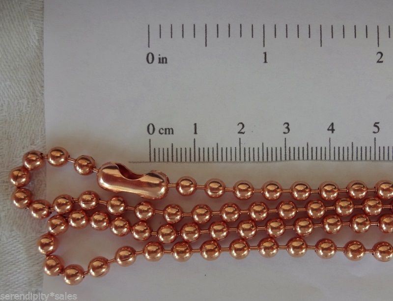 COPPER BALL CHAIN Necklaces 4.5mm ~3/16" round bead #10 Choose length + Quantity