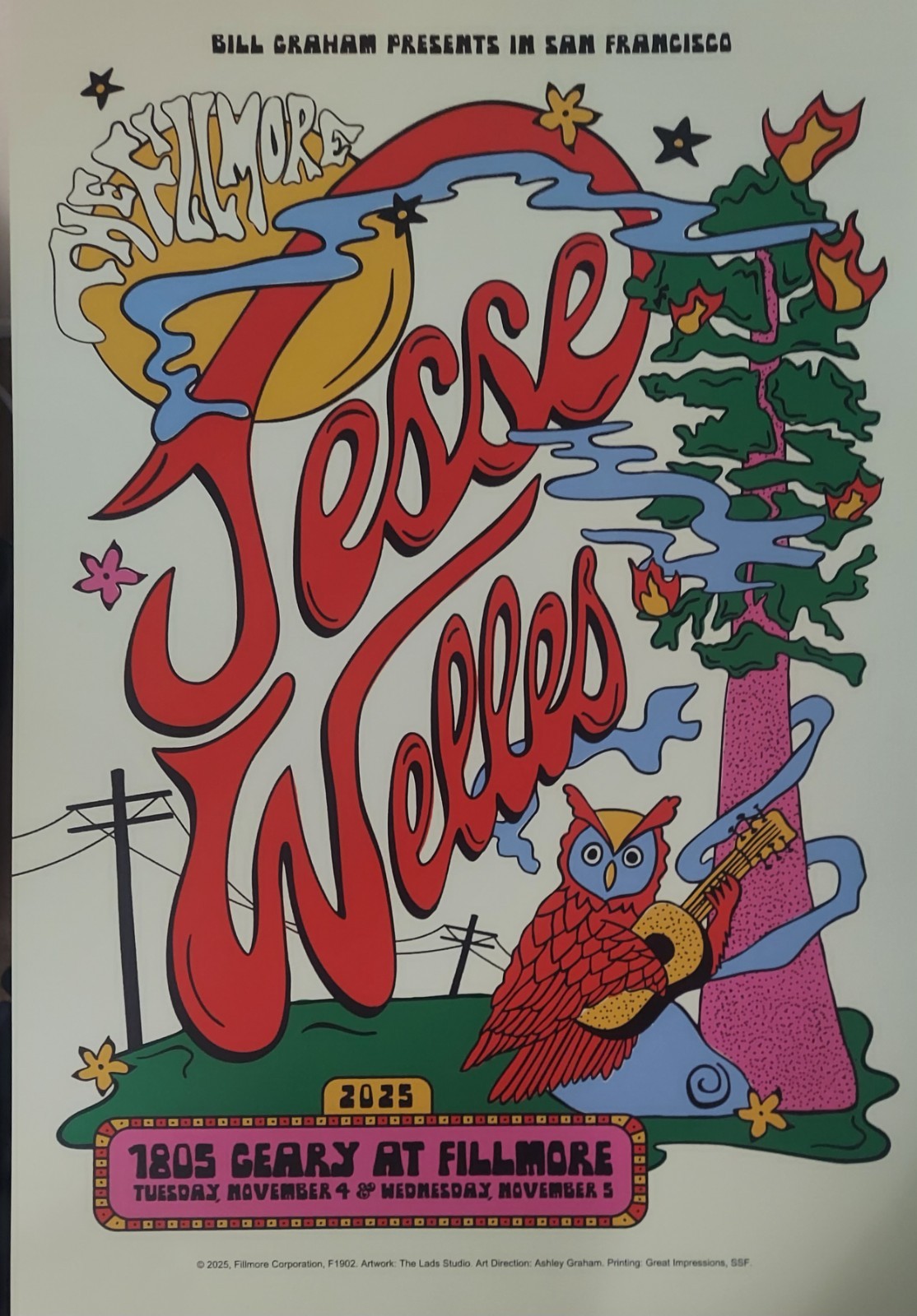 Mint JESSE WELLS Fillmore Poster 2025
